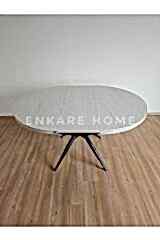 Oliva Yuvarlak Açılabilir Masa 100x100 - 100x140 | Mutfak Ve Salon Masası MDF