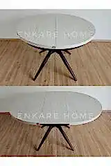 Oliva Yuvarlak Açılabilir Masa 100x100 - 100x140 | Mutfak Ve Salon Masası MDF