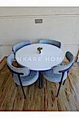 Elisa Masa Sandalye Takımı, Mutfak Masası, 4 Kişilik, Yuvarlak Mdf Masa, 90x90