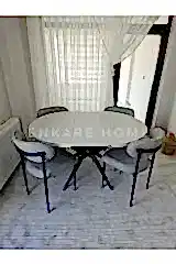 Oliva Masa Polo Sandalye Takımı | Açılabilir Yuvarlak Mdf Masa + 4 Adet Sandalye | 100x100