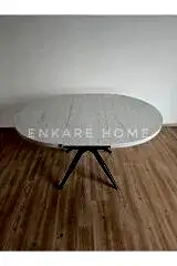 Oliva Yuvarlak Açılabilir Yemek Masası – 100x100 - 140 cm | 4-6 Kişilik | Mdf Mutfak ve Salon