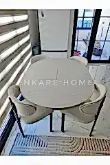 Oliva Masa Badem Sandalye Takımı - Açılabilir Yuvarlak Mdf Masa + 4 Sandalye | Mutfak, Salon 100x100