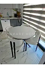 Oliva Masa Badem Sandalye Takımı - Açılabilir Yuvarlak Mdf Masa + 4 Sandalye | Mutfak, Salon 100x100